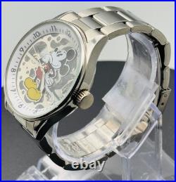Rare Disney Mickey Mouse Skeleton 17 Jewel Wind Up 35mm Display Back NOS