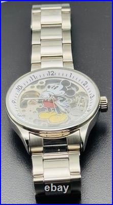 Rare Disney Mickey Mouse Skeleton 17 Jewel Wind Up 35mm Display Back NOS