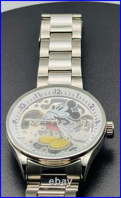 Rare Disney Mickey Mouse Skeleton 17 Jewel Wind Up 35mm Display Back NOS