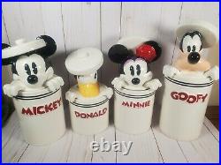 Rare Disney Mickey Mouse and Friends Peek-A-Boo 4 Canister Set Watch Video
