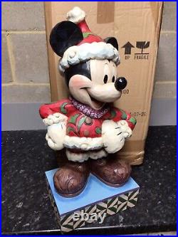 Rare Disney Traditions Mickey Mouse Merry Christmas Big Figurine