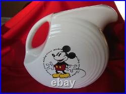 Rare Fiesta Mickey Mouse Large Disc Water Pitcher Fiestaware Disney Mint