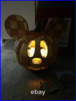 Rare Jim Shore Disney Happy Halloween Mickey Mouse Pumpkin Lighted 4011044 MIB
