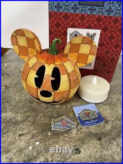 Rare Jim Shore Disney Happy Halloween Mickey Mouse Pumpkin Lighted 4011044 MIB