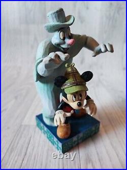 Rare Jim Shore Disney Traditions Mickey Mouse Lonesome Ghost Spooked Figurine
