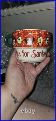Rare Mickey Mouse Treat For Santa Plate And Cup Brand New
