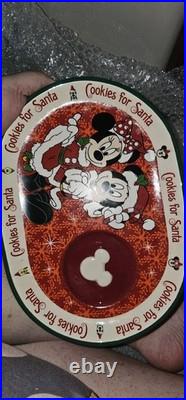 Rare Mickey Mouse Treat For Santa Plate And Cup Brand New