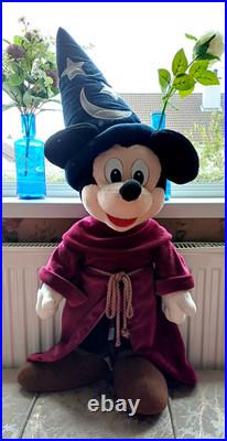 Rare Vintage 30 Disney Fantasia Sorcerer Mickey Mouse Plush Excellent condition