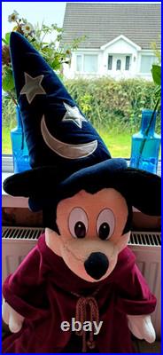 Rare Vintage 30 Disney Fantasia Sorcerer Mickey Mouse Plush Excellent condition