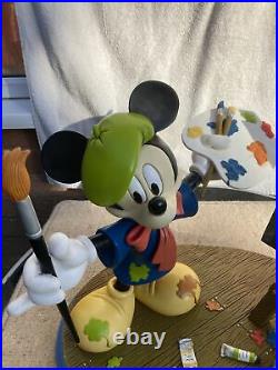 Rare Vintage Mickey Mouse Artist Photo Frame Disney Figurine Some Damage
