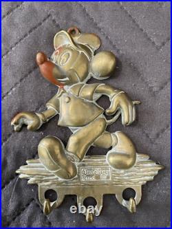 Rare Vintage Mickey Mouse solid brass key Towel holder from the 60's. Disney