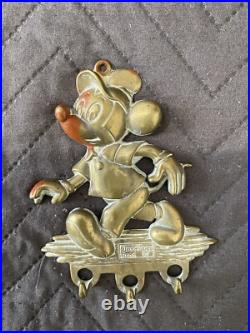 Rare Vintage Mickey Mouse solid brass key Towel holder from the 60's. Disney