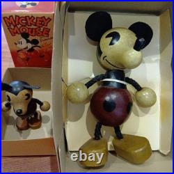 Retro Boxed Disney Mickey Mouse Wooden Figurines Set of 2, Large and Medi