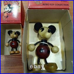 Retro Boxed Disney Mickey Mouse Wooden Figurines Set of 2, Large and Medi