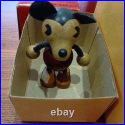 Retro Boxed Disney Mickey Mouse Wooden Figurines Set of 2, Large and Medi