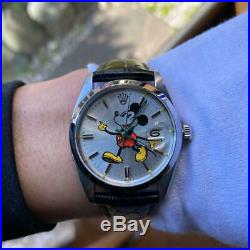 Rolex Ref 6694 Disney Mickey Mouse Watch Oyster Date Overhauled Ex++ 7.48inch