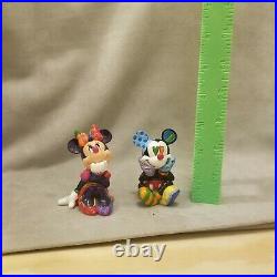 Romero Britto Disney Mickey and Minnie Mouse 3 mini figurines, rare