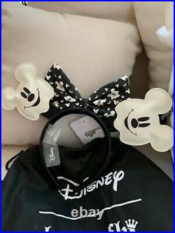 SET Mini Backpack Ears LOUNGEFLY Disney Mickey Ghost GLOW-IN-THE-DARK Halloween