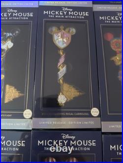 Set of 12 Disney Mickey Mouse Main Attraction Limited Release Keys 50th Ann New