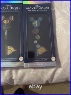 Set of 12 Disney Mickey Mouse Main Attraction Limited Release Keys 50th Ann New