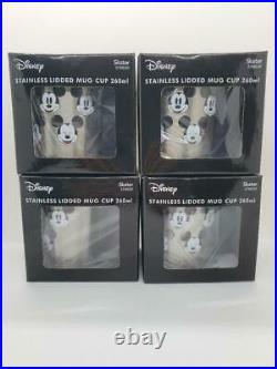Set of 4 Stainless steel mug with lid Disney Mickey Mouse