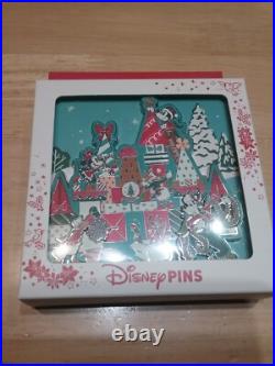 Set of 4 Vintage style Christmas Disney Pins Mickey Mouse Goofy Chip and Dale