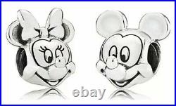 Sterling Silver Stamped Disney S925 Minnie Mickey Mouse Charm Set Suits Pandora