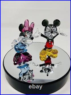 Swarovski Crystal Mickey & Minnie Mouse COLORED Figurines # 1118830 & #1116765