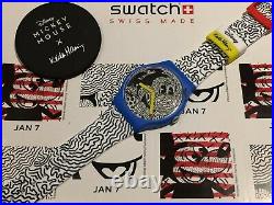 Swatch X Disney X Keith Haring Eclectic Mickey Mouse Limited Watch New SUOZ336