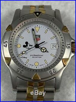 TAG HEUER 1500 Series WD1221-K-20 Dive Watch Disney Mickey Mouse RARE Limited Ed