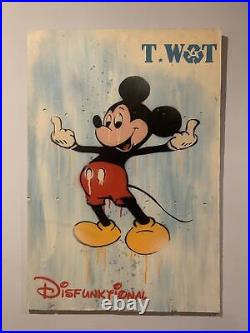 T. WAT ORIGINAL PAINTING Mickey Mouse Disney RARE ARTWORK