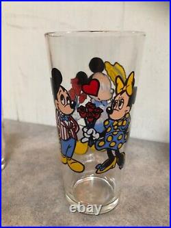 Three Walt Disney Mickey Mouse Pepsi Glasses 1978 collectable