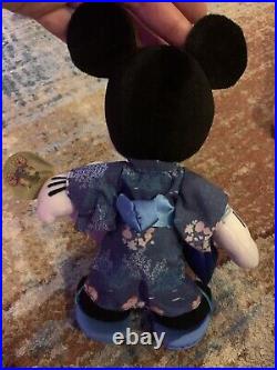 Tokyo Disney Resort 25th Anniversary Mickey Mouse and Minnie Mouse Kimono Plush