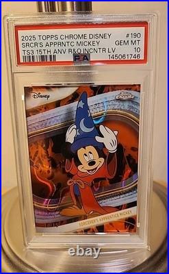 Topps Chrome Mickey Mouse Sorcerer's Apprentice Mickey #190 Lava Refractor /15
