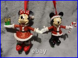 Two Disney Store Sketchbook Christmas Ornaments Mickey and Minnie Mouse 2018 RAR