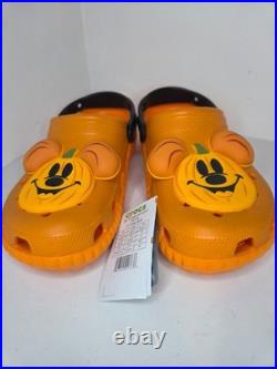 Unisex 9 Disney Mickey Mouse Halloween Crocs Clogs Pumpkin Orange Jack-o-Lantern
