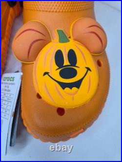 Unisex 9 Disney Mickey Mouse Halloween Crocs Clogs Pumpkin Orange Jack-o-Lantern