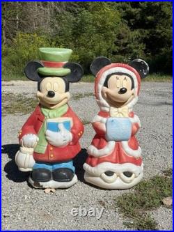 VINTAGE Disney Mickey and Minnie Mouse Christmas Blow Molds 33 1/2 Yard Decor