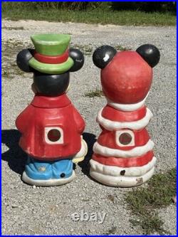 VINTAGE Disney Mickey and Minnie Mouse Christmas Blow Molds 33 1/2 Yard Decor