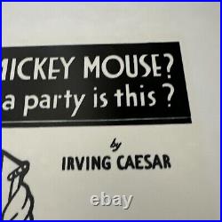 VINTAGE WALT DISNEY Mickey MOUSE By Irving Caesar Plastic Advertising