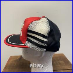 VTG 80s Disney Mickey Mouse 3 Stripe Trucker Mesh Foam Hat Promo Golf RARE! OSFA