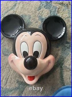 VTG Ceramic Porcelain Disney Mickey Mouse Face Mask Wall Hanging Japan Rare
