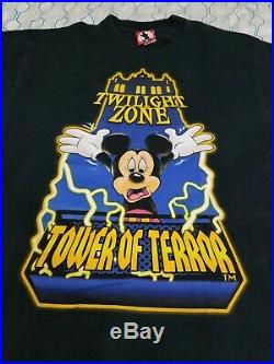 VTG Disney Mickey Mouse Twilight Zone Tower of Terror I Survived T Shirt Large