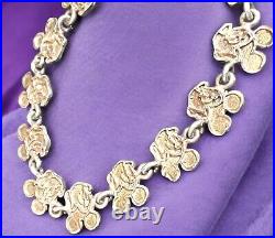 VTG RARE Mickey Mouse Sterling Silver Link Bracelet 6