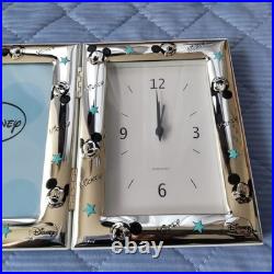Valenti Disney Mickey Mouse Silver Photo Frame with Clock 2L Size New