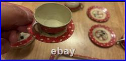 Very Old Vintage Tin Mickey Mouse Tea Set Disney Toy with Tray Cups