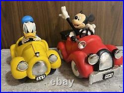 Very Rare Disney Mickey Mouse/Donald Duck in Cars Vintage 2000 Resin Figure