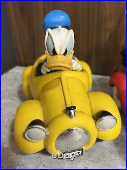 Very Rare Disney Mickey Mouse/Donald Duck in Cars Vintage 2000 Resin Figure