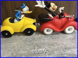 Very Rare Disney Mickey Mouse/Donald Duck in Cars Vintage 2000 Resin Figure