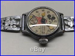 Vintage 1930s Ingersoll Mickey Mouse Wrist Watch Wind Up Mechanical Disney 1935